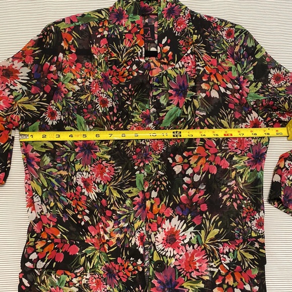 MATERIAL GIRL floral sheer blazer SZ L - Picture 9 of 10